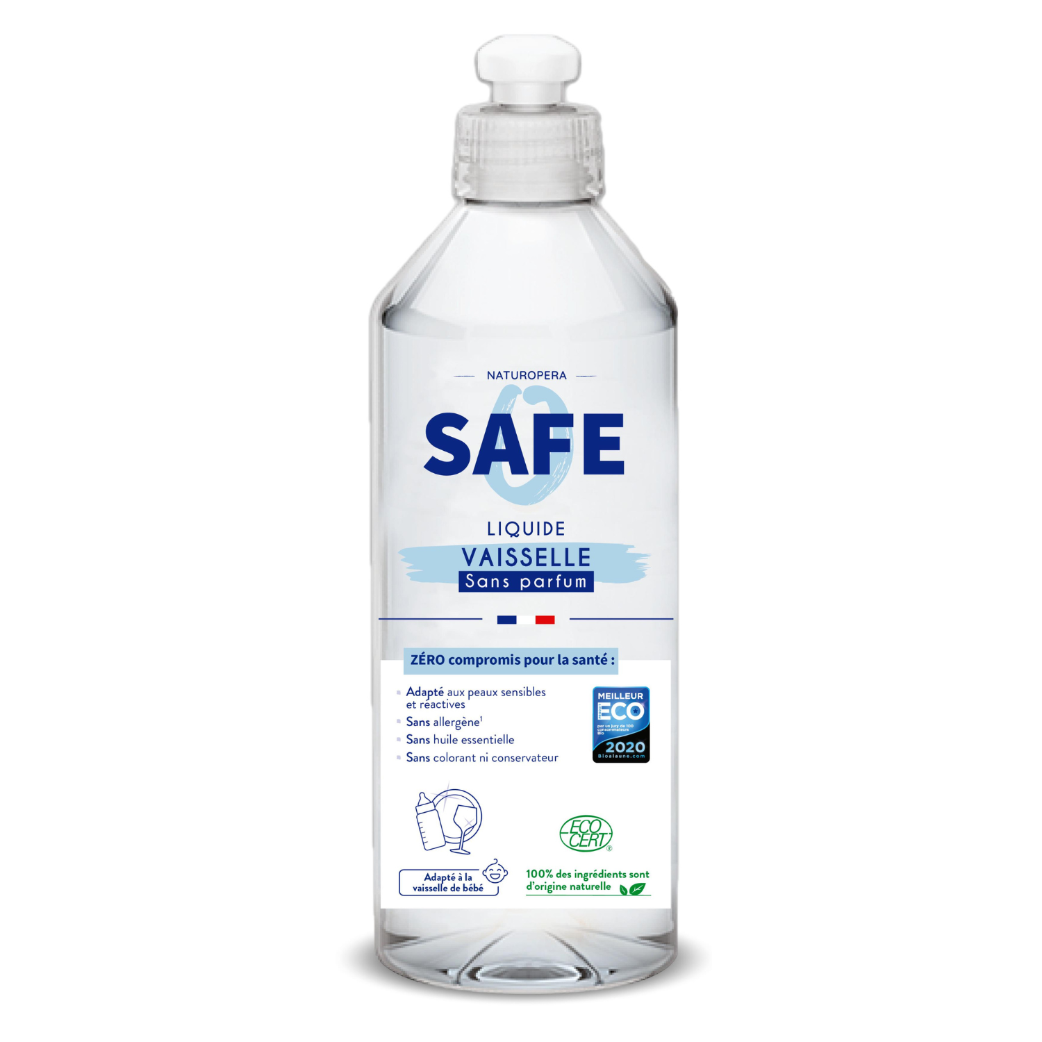 Detergent Bio pentru vase fara parfum, 1 L, Safe