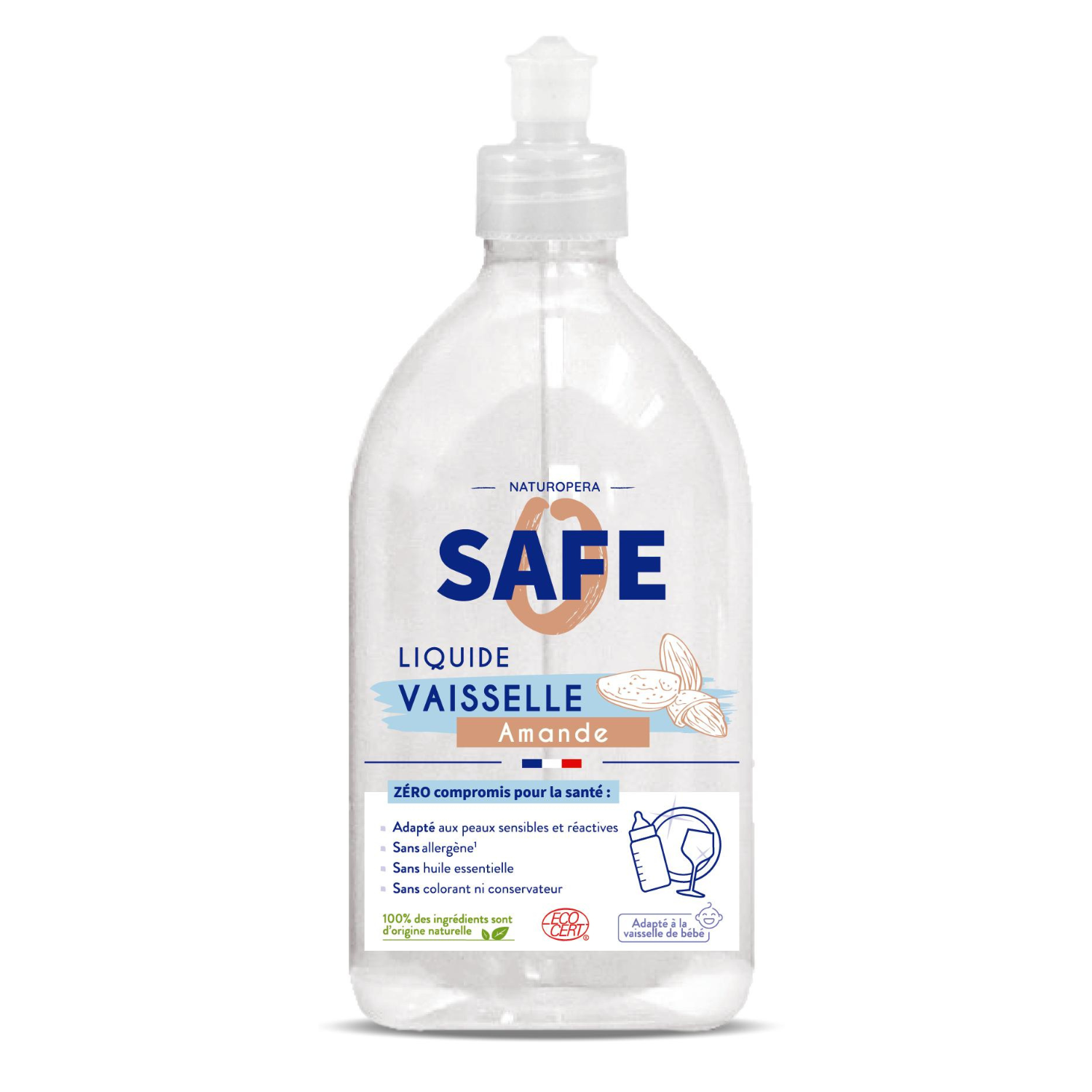 Detergent Bio pentru vase cu parfum de migdale, 500 ml, Safe