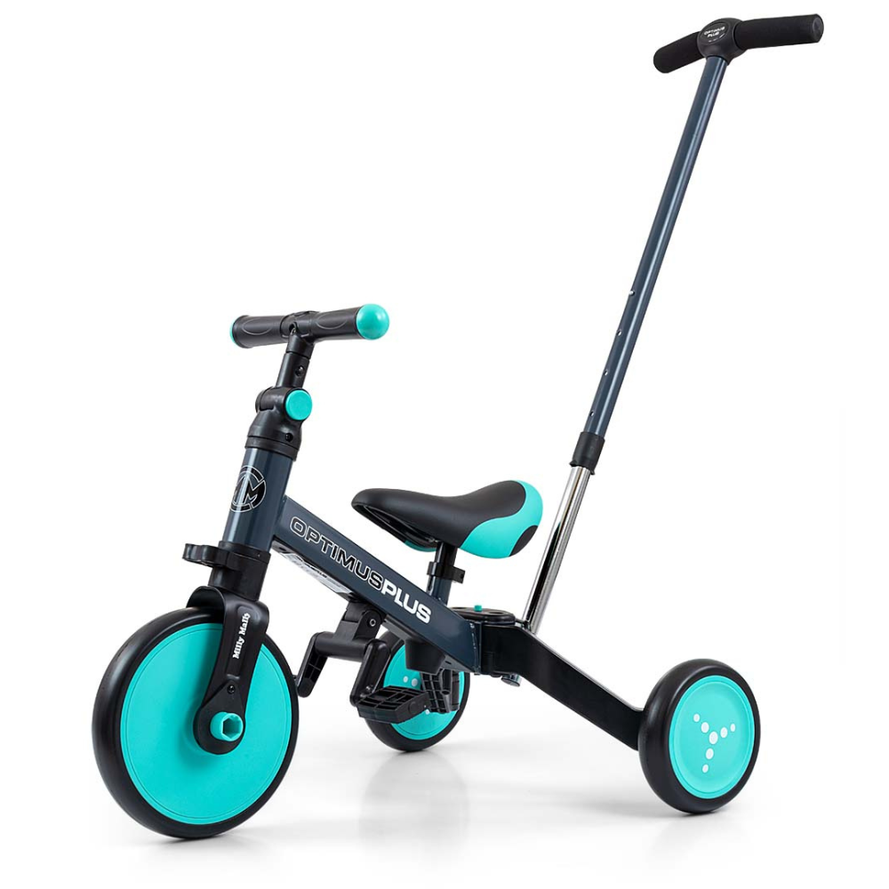 Tricicleta 4 in 1 pentru copii Optimus Plus, Mint, Milly Mally