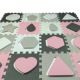Puzzle din spuma Jolly 4, Pink Grey, 36 piese, Milly Mally 608763