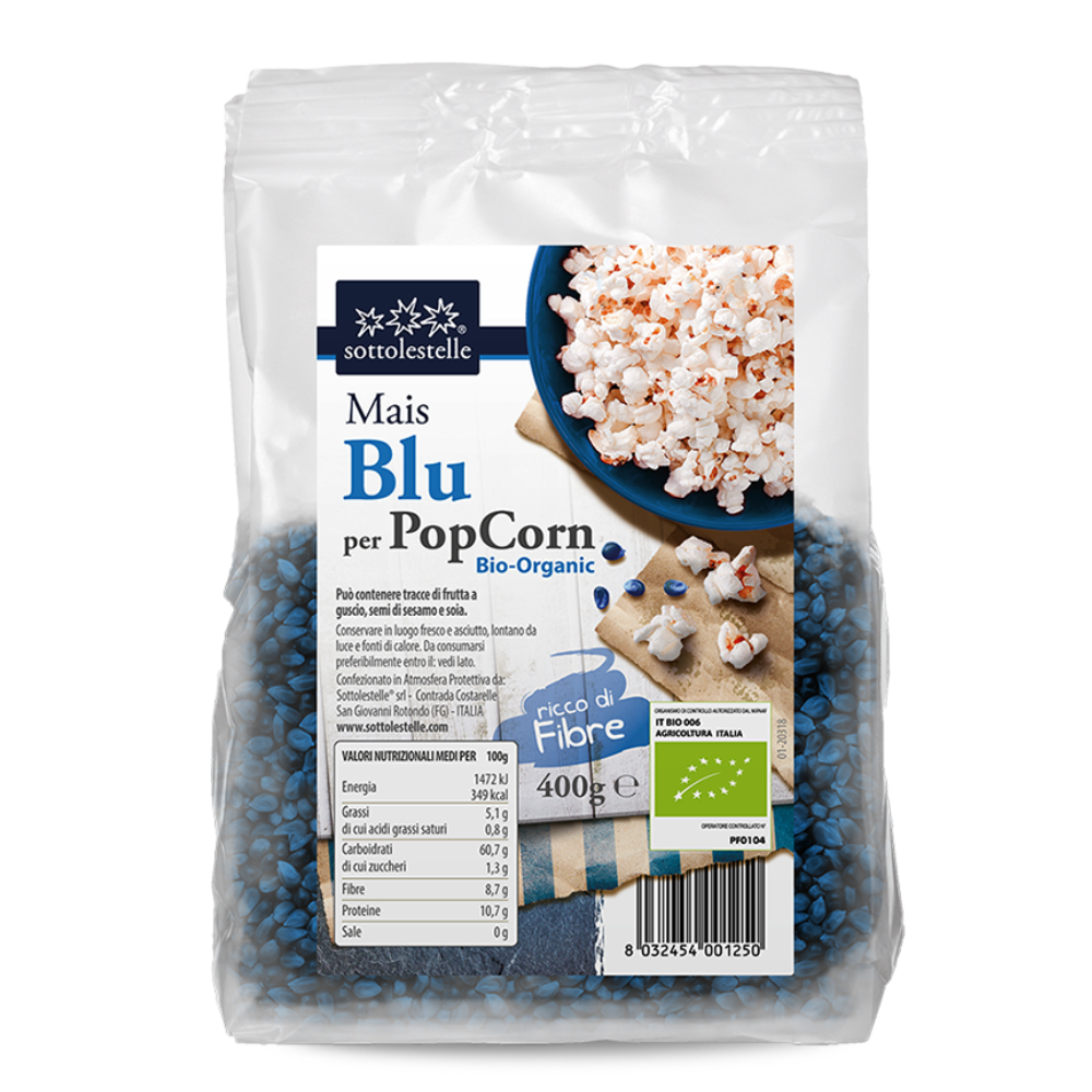 Porumb albastru pentru Popcorn Bio, 400 g, Sottolestelle