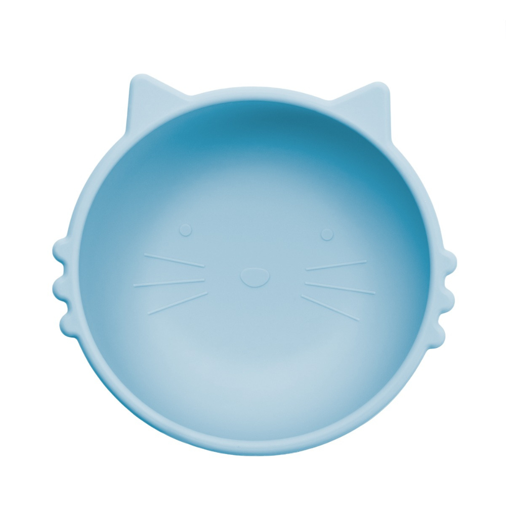 Bol din silicon Kitty I, 6 luni+, Aqua Blue, Appekids