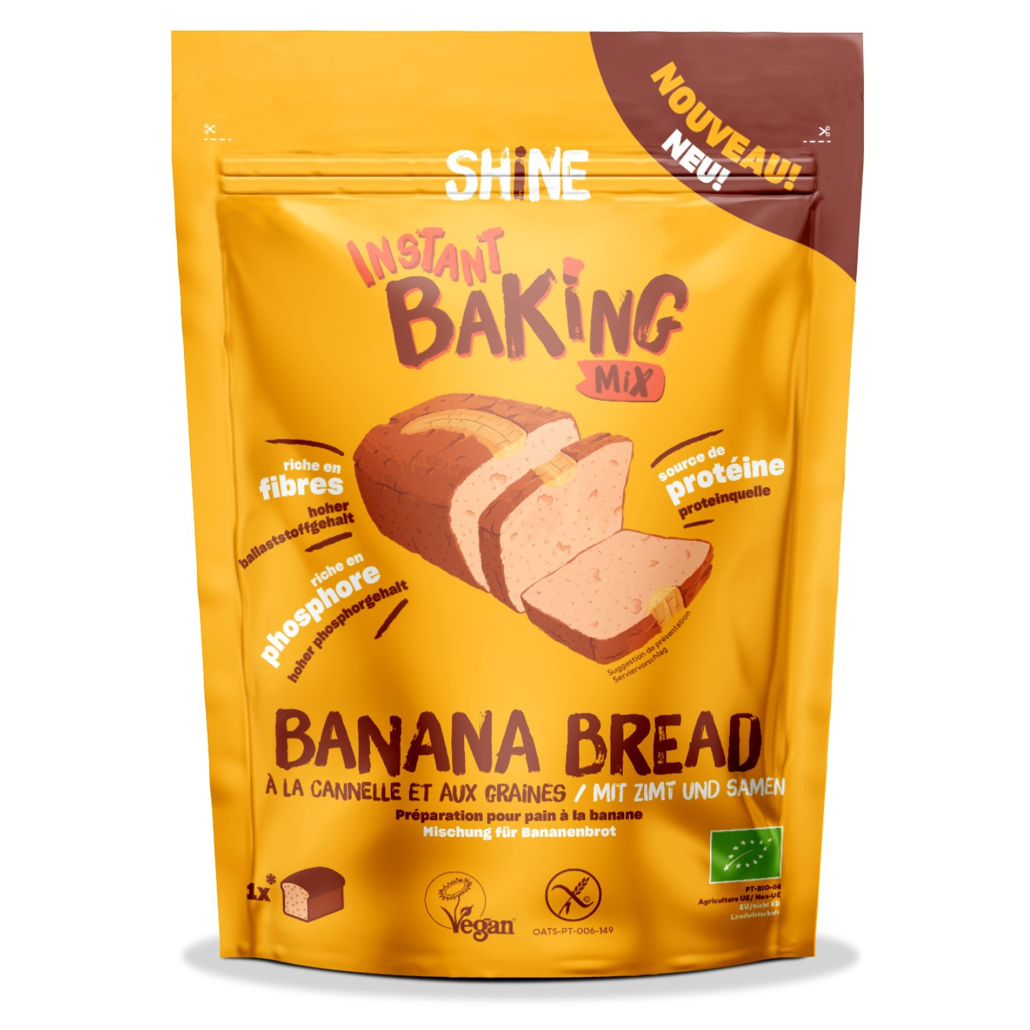 Premix Bio pentru banana bread, 350 g, Shine