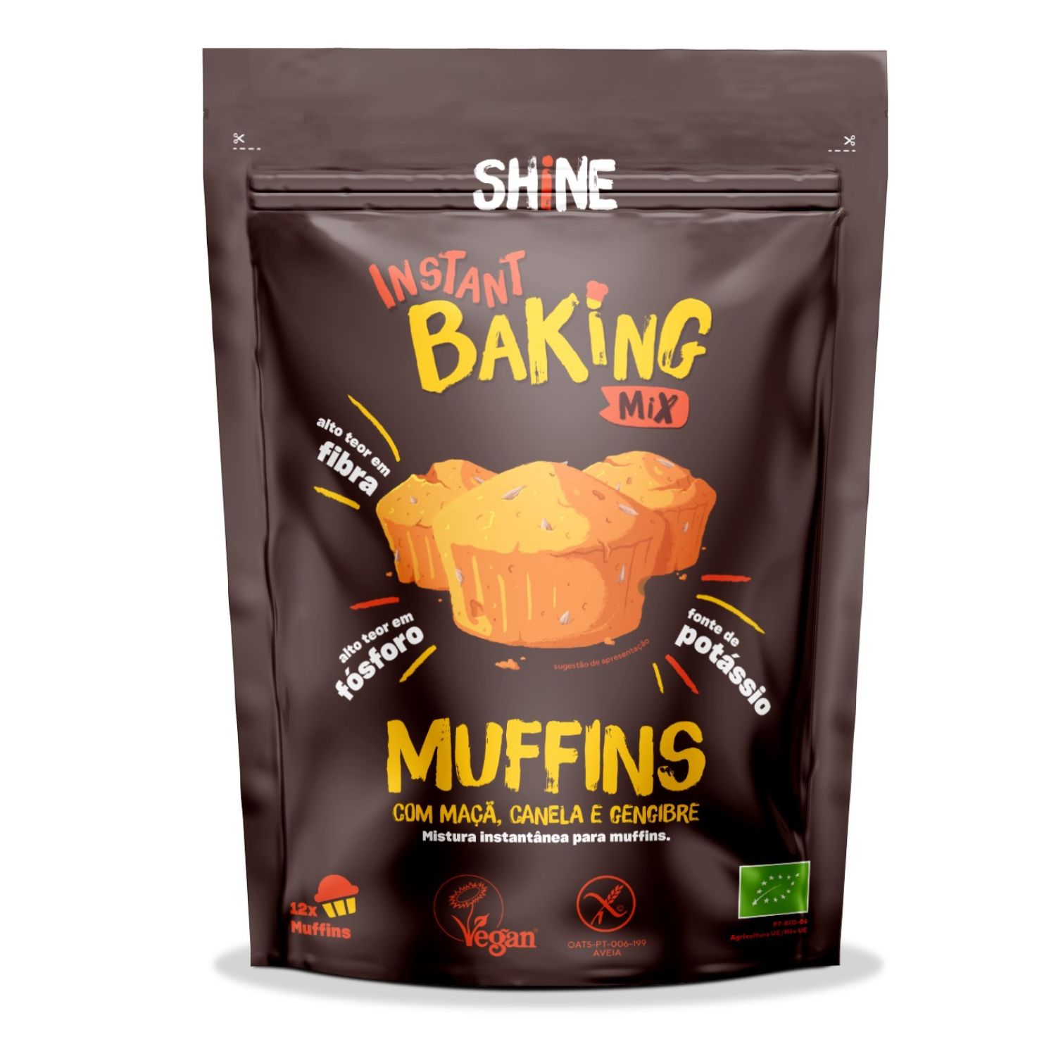 Premix Bio pentru muffins cu mere, scortisoara si ghimbir, 350 g, Shine