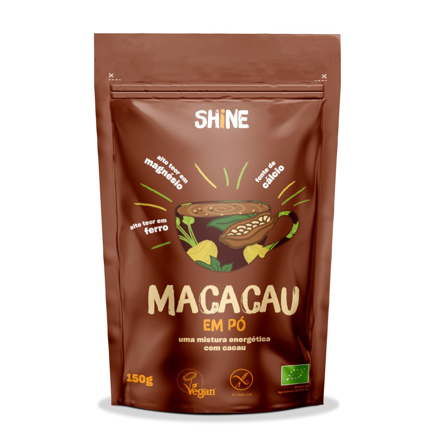 Pudra Bio pentru bautura energizanta MaCacao, 150 g, Shine