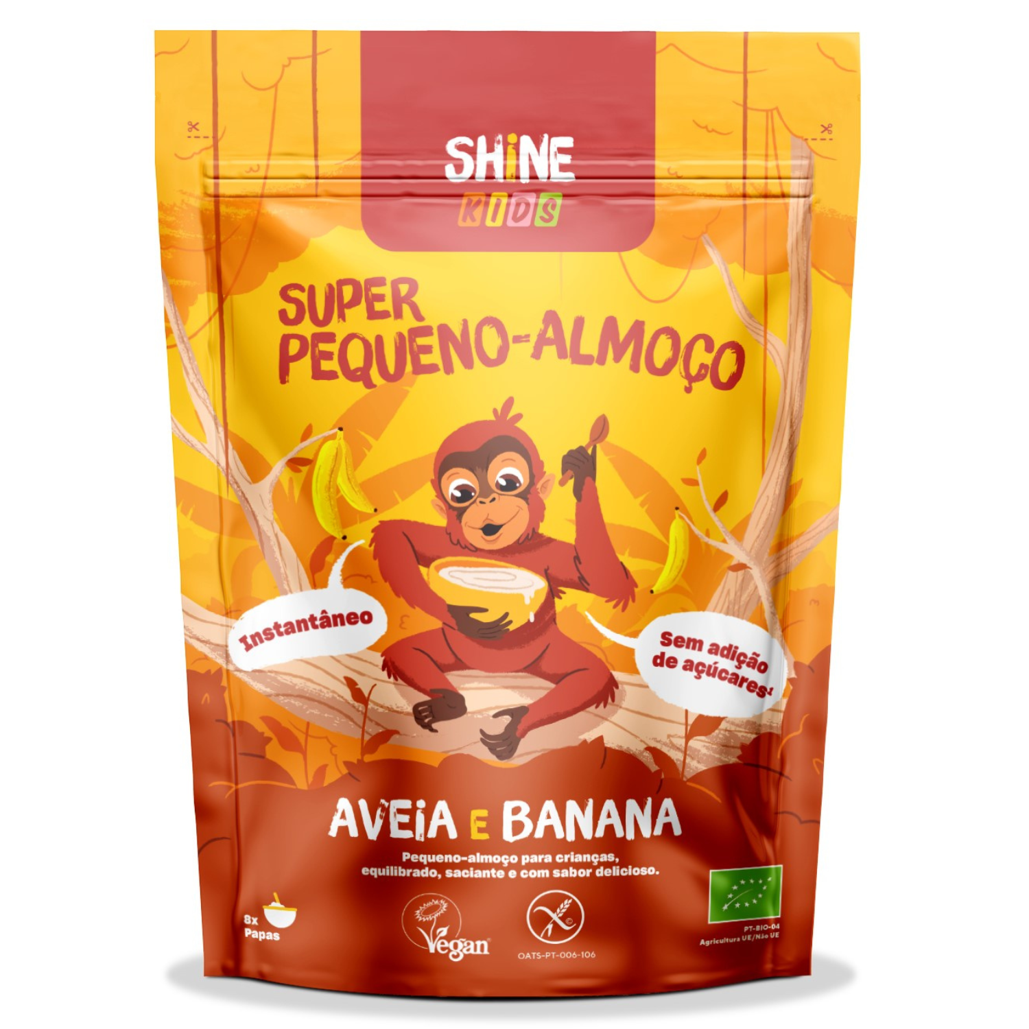 Cereale Bio instant pentru copii, cu ovaz si banane, 300 g, Shine