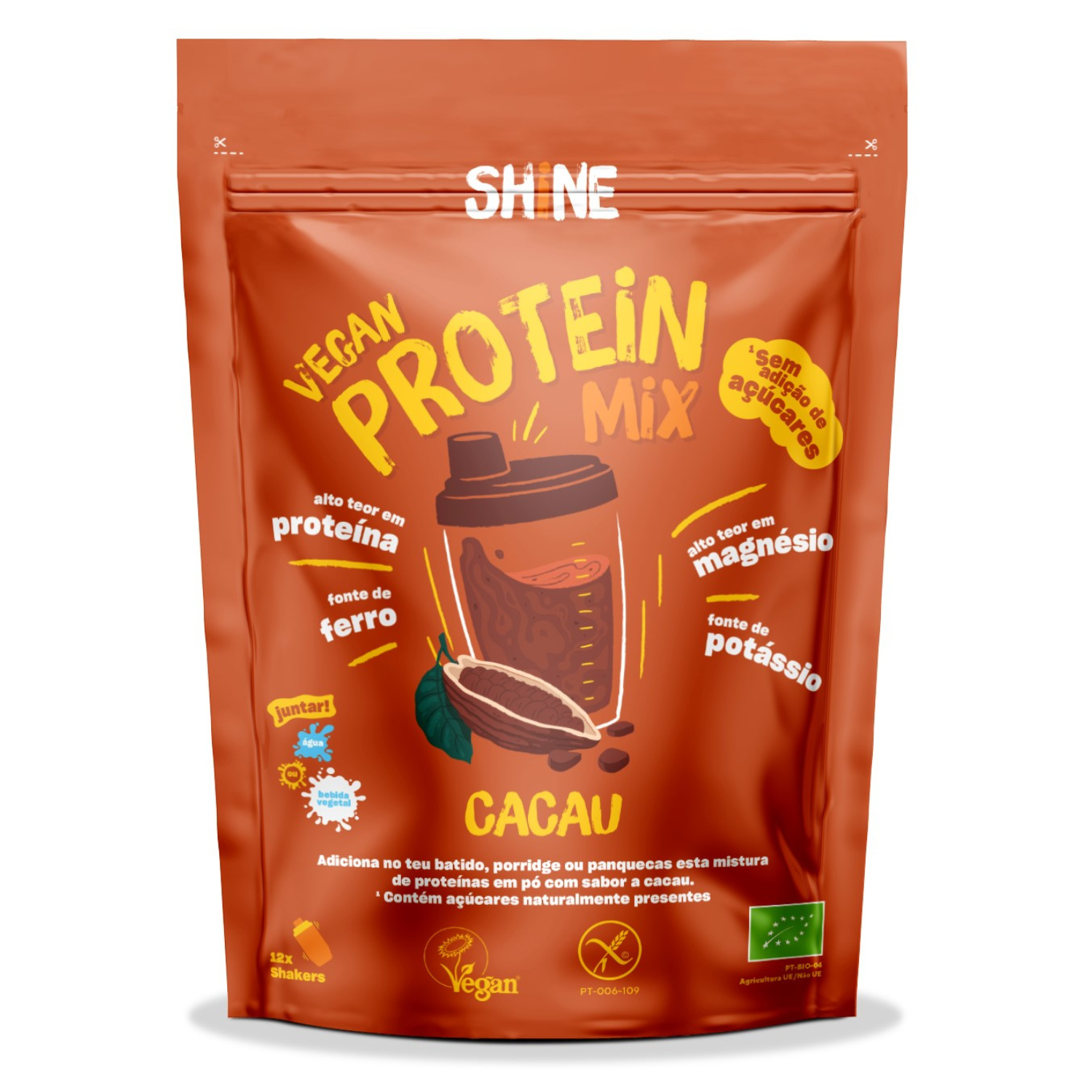 Shake proteic Bio cu cacao, 250 g, Shine