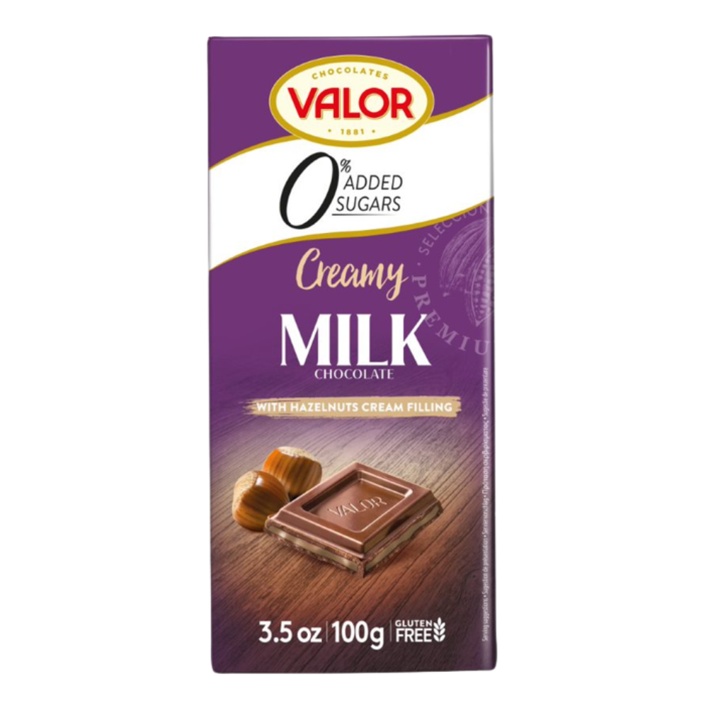 Ciocolata cu lapte si crema de alune de padure, 100 g, Valor