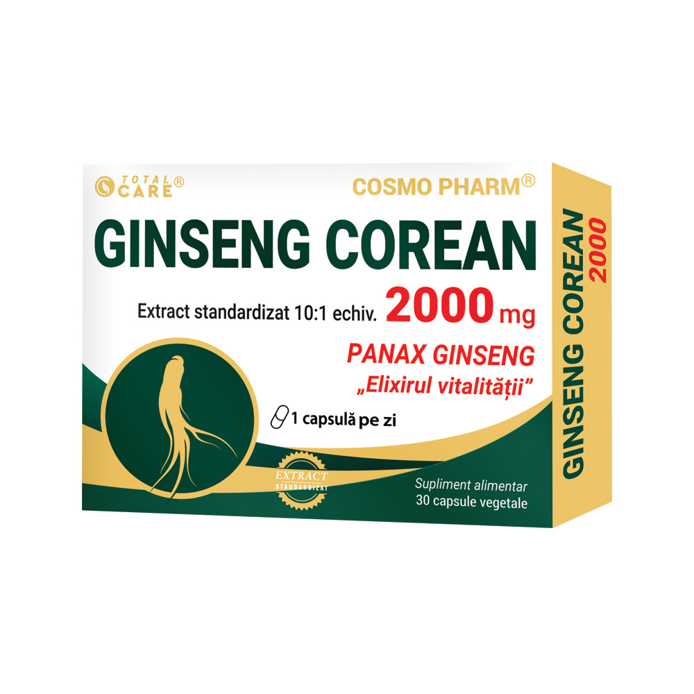 Ginseng Corean, 2000 mg, 30 comprimate, Cosmopharm