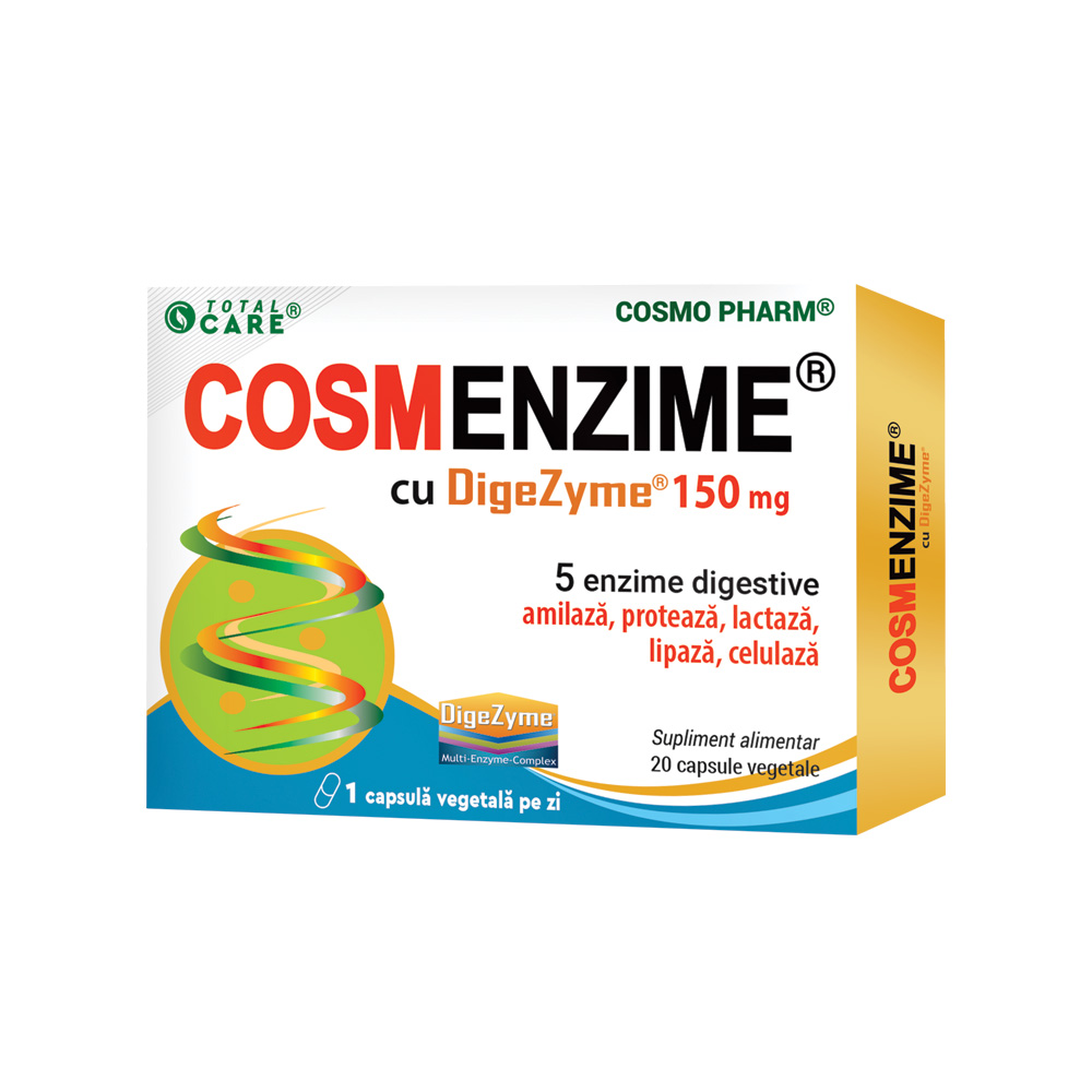 Cosmenzime cu DigeZyme, 150 mg, 20 comprimate, Cosmopharm