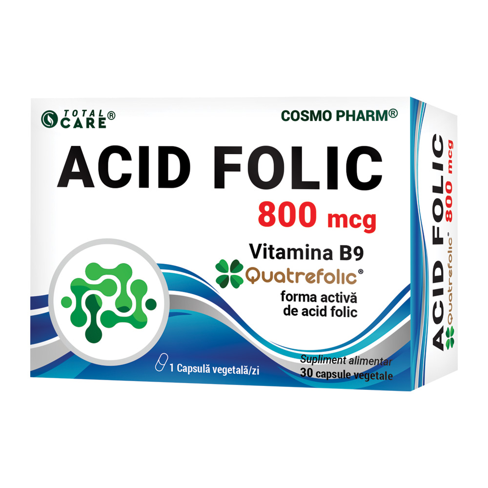 Acid Folic Quatrefolic, 800 mcg, 30 capsule, Cosmopharm