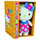 Jucarie de plus Hello Kitty cu rochita roz si buline albastre, 0-36 luni, 20 cm, Jemini 614753