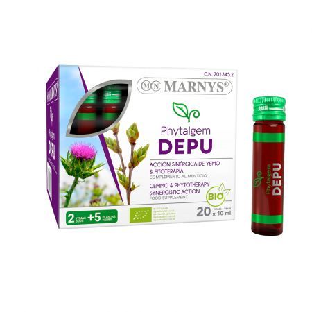 Phytalgem DEPU Complex Bio cu 7 plante pentru eliminarea toxinelor din organism, 20 fiole, Marnys