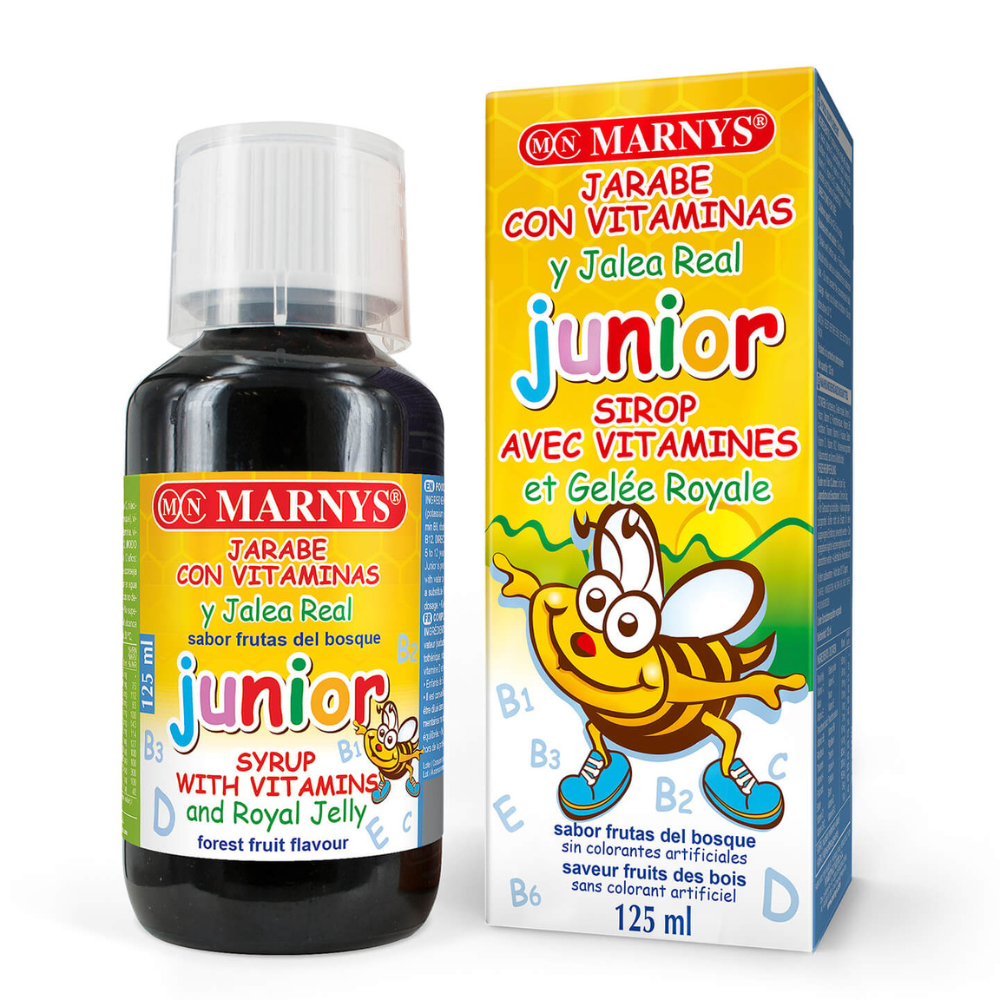 Junior Multivitamin Sirop cu laptisor de matca si 12 vitamine, 125 ml, Marnys