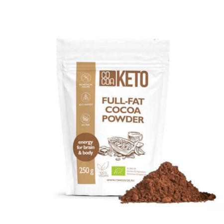 Pudra de cacao Bio raw, 250 g, Cocoa Keto