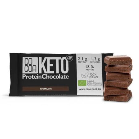 Ciocolata ECO cu aroma de tiramisu (fara zahar, keto, proteica), 40 g, Cocoa Keto