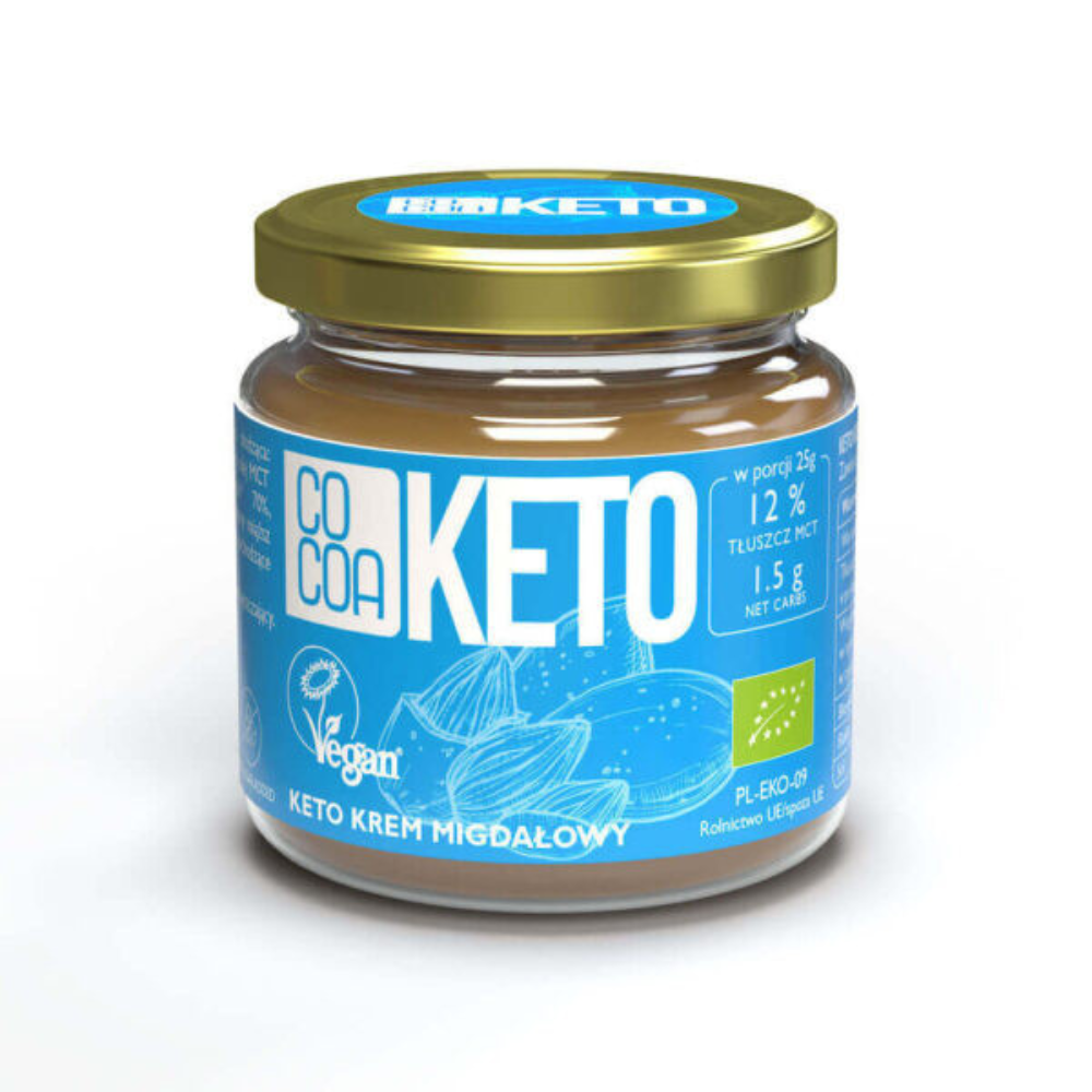 Crema de migdale Bio cu ulei de cocos MCT Keto, 200 g, Cocoa