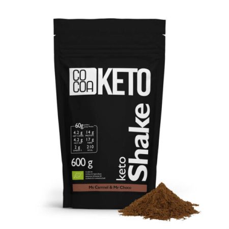 Shake Bio cu aroma de Caramel si Ciocolata, 600 g, Cocoa Keto