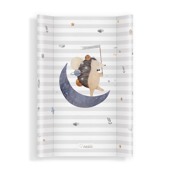 Saltea de infasat bebe cu intaritura, 70x47.5 cm, Moon Hedgehog, Klups