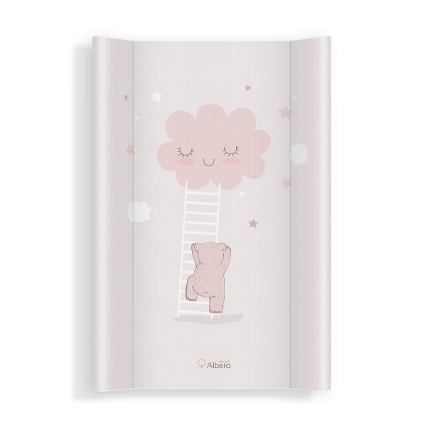 Saltea de infasat bebe cu intaritura, 70x47.5 cm, Walk in the Clouds Pink, Klups