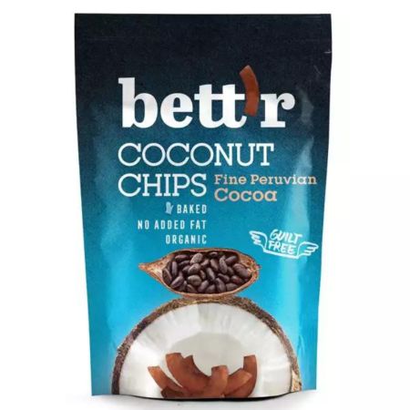 Chips de Cocos cu cacao Fine Peruvian Cocoa, 70 g, Bettr