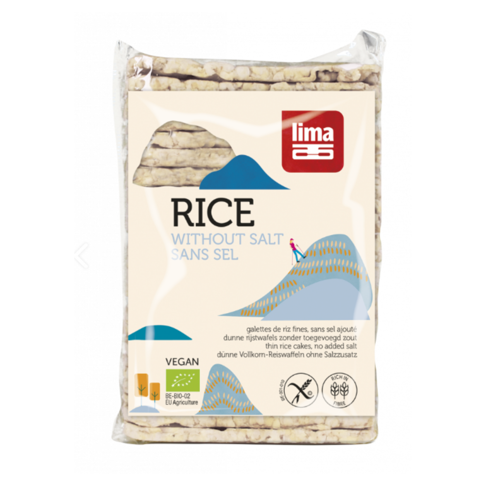 Rondele de orez expandat Bio fara sare, 130 g, Lima