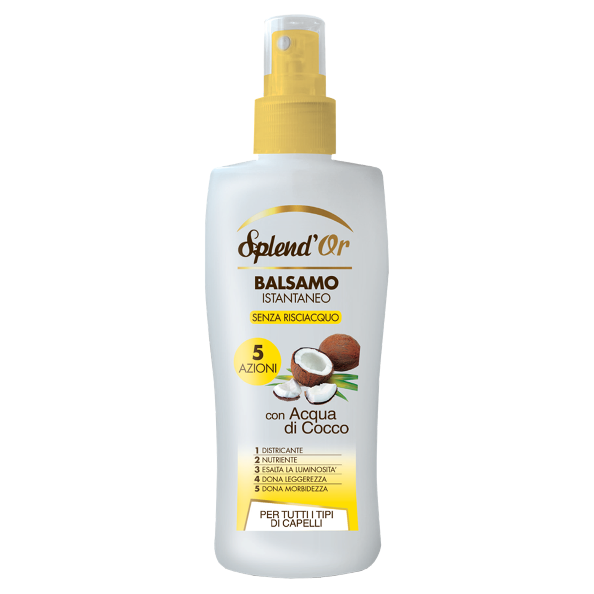 Balsam spray fara clatire cu apa de Cocos, 200 ml, Splend'or