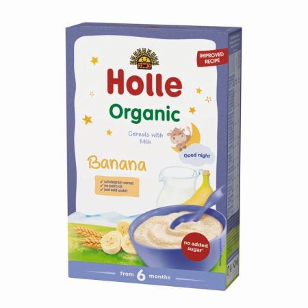 Cereale cu lapte si banane, 6+ luni, 250 g, Holle