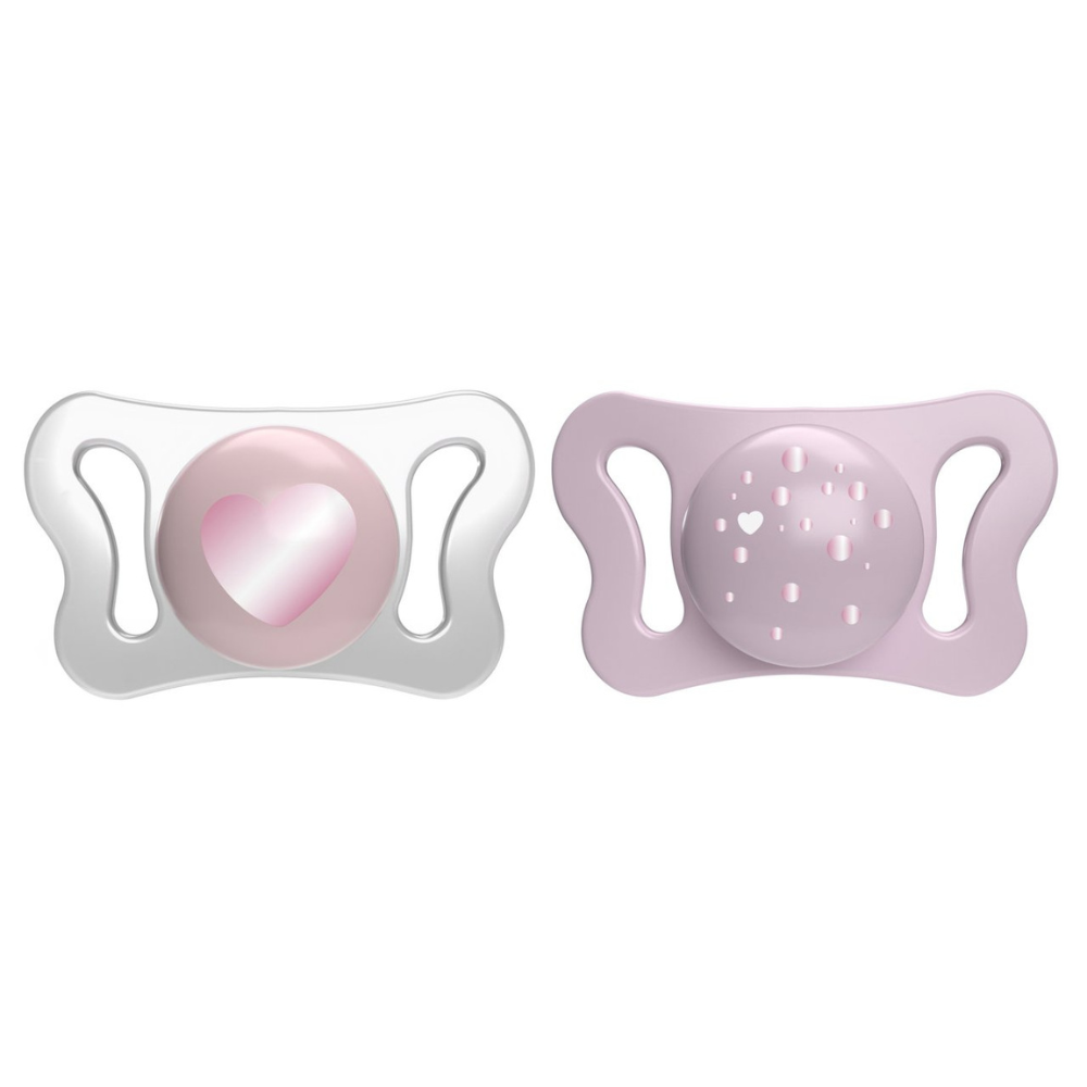 Set suzete din silicon PhisioForma Micro, 0-2 luni, Pink, 2 bucati, Chicco