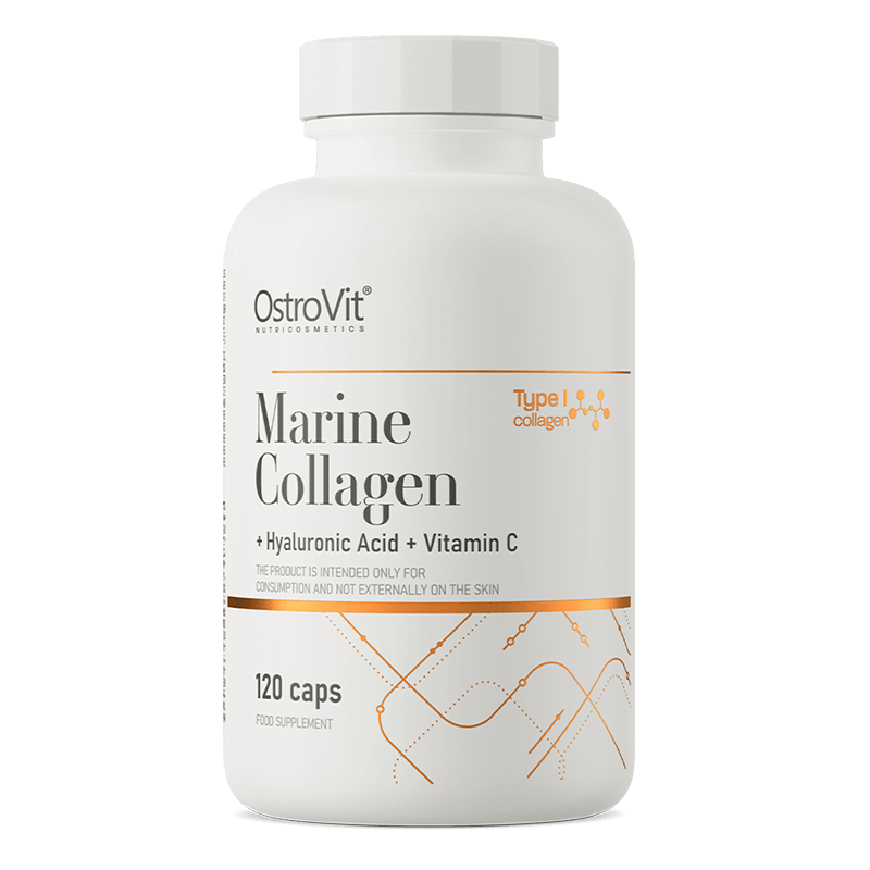 Colagen marin cu acid hialuronic si vitamina c, 120 capsule, OstroVit