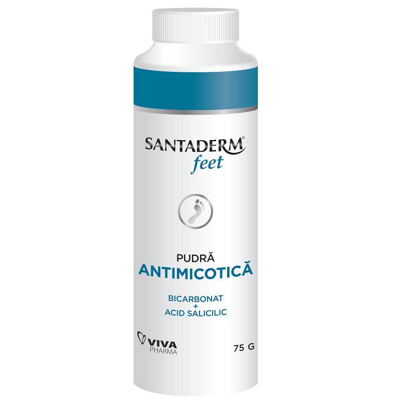 Pudra antimicotica cu bicarbonat si acid salicilic Feet, 75 g, Santaderm