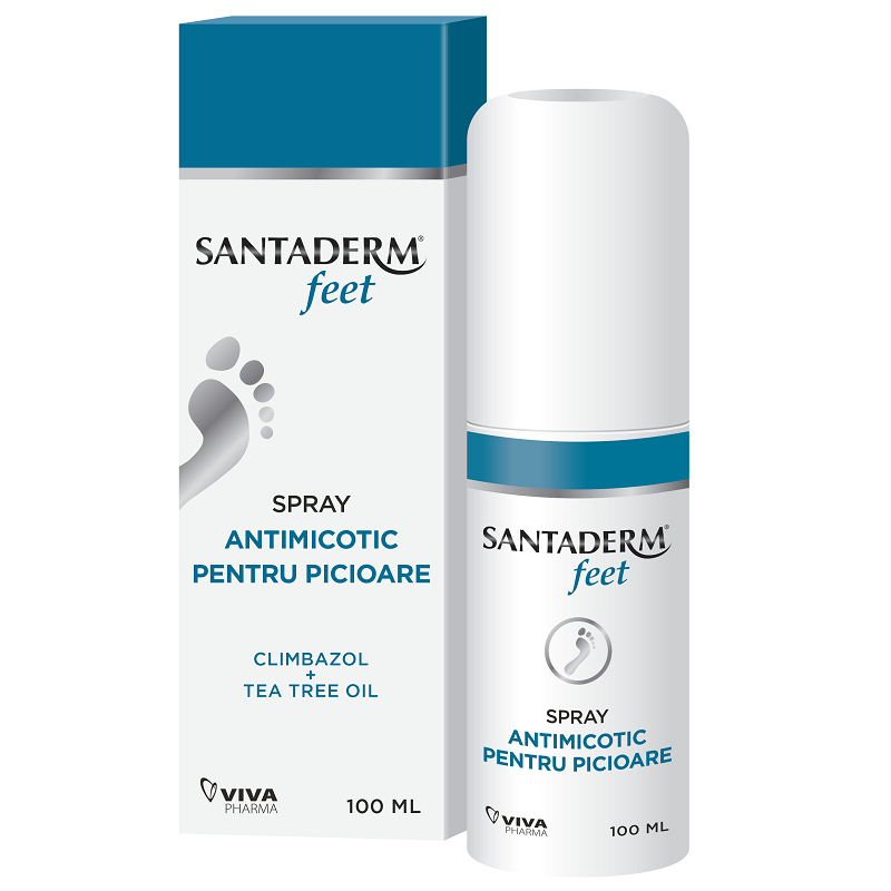 Spray antimicotic pentru picioare Feet, 100 ml, Santaderm