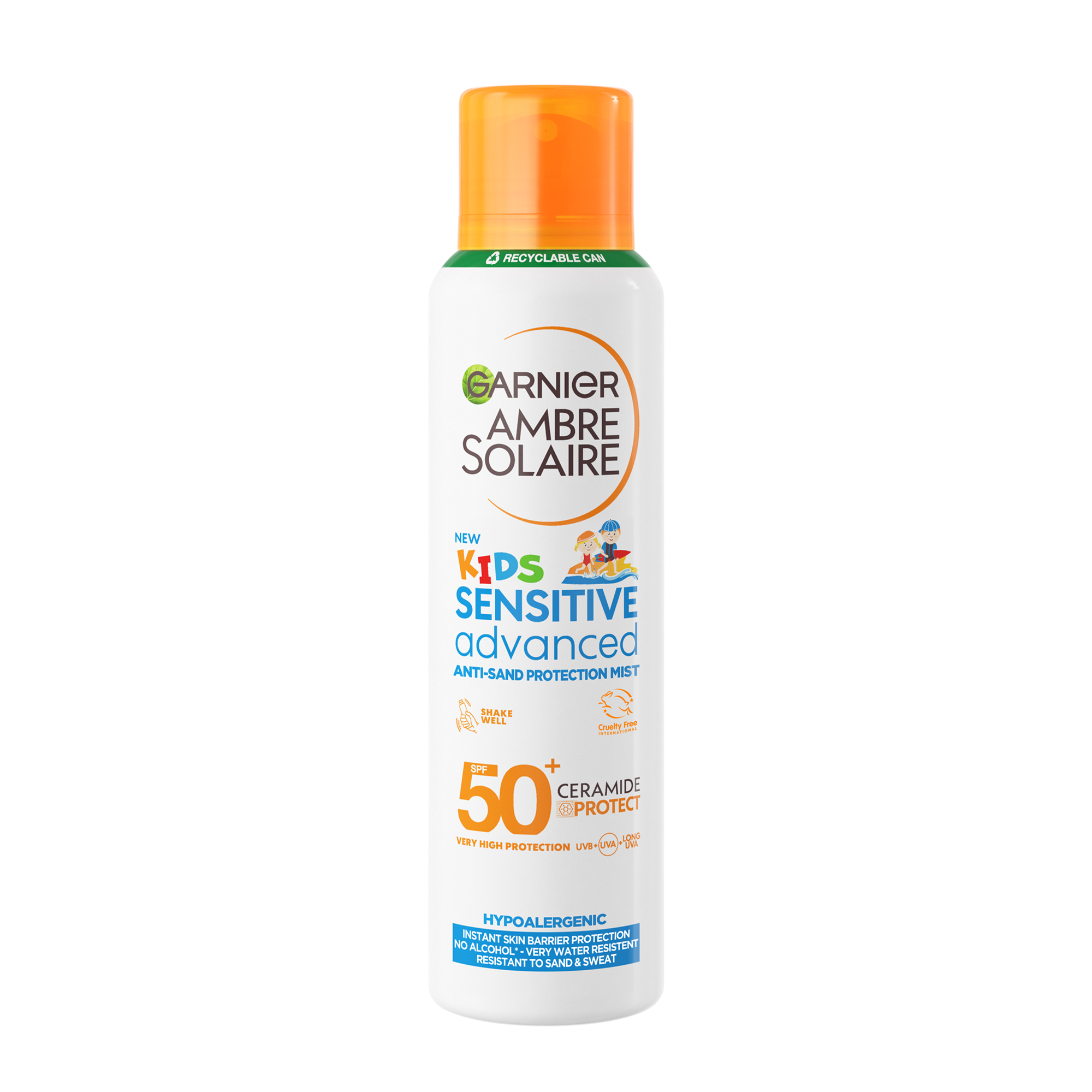 Spray de corp pentru copii SPF 50+ Sensitive Advanced, 150ml, Garnier Ambre Solaire