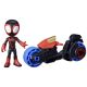 Set motocicleta si figurina Miles Morales Spider Man, +3 ani, 10 cm, Hasbro 620946
