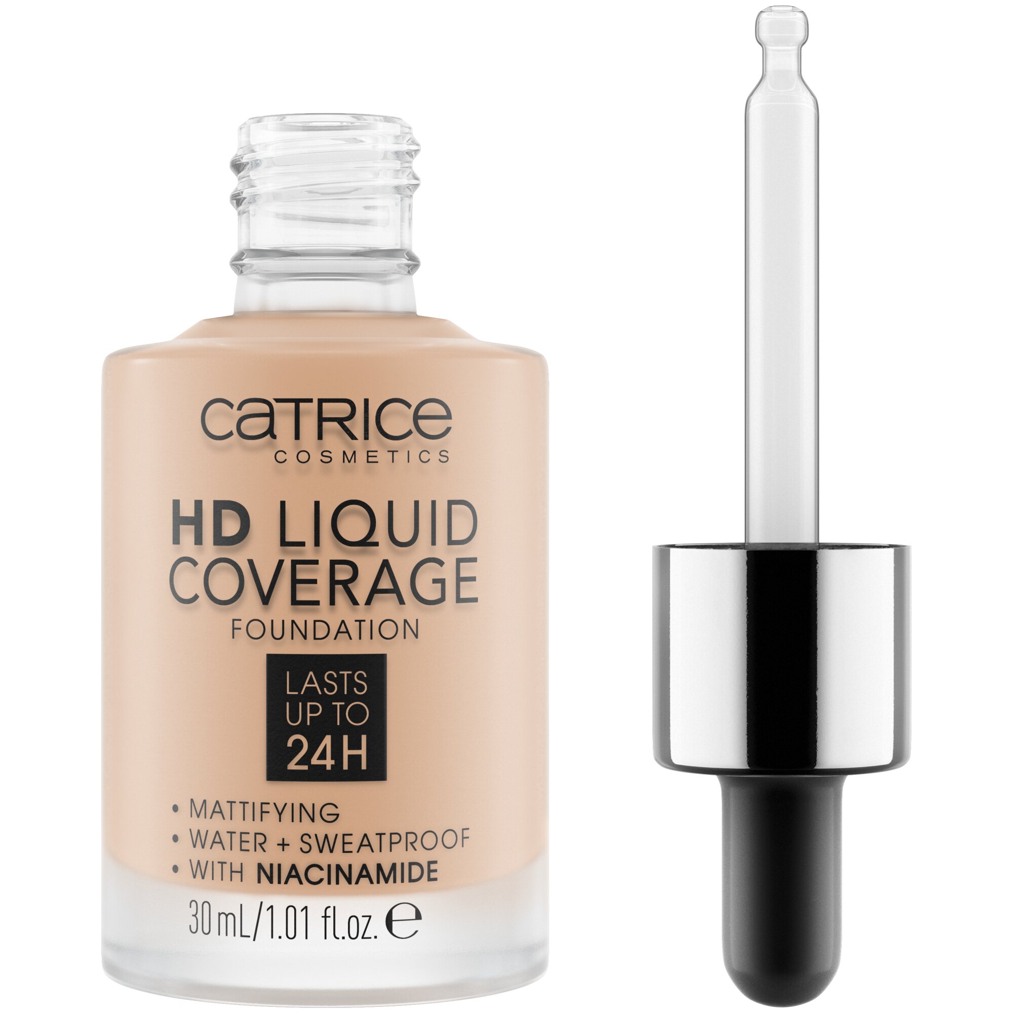 Fond de ten HD Liquid Coverage Foundation, 030 - Sand Beige, 30 ml, Catrice