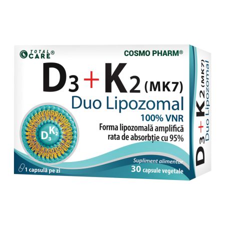 D3 + K2 (MK7) Duo lipozomal, 30 capsule, Cosmopharm