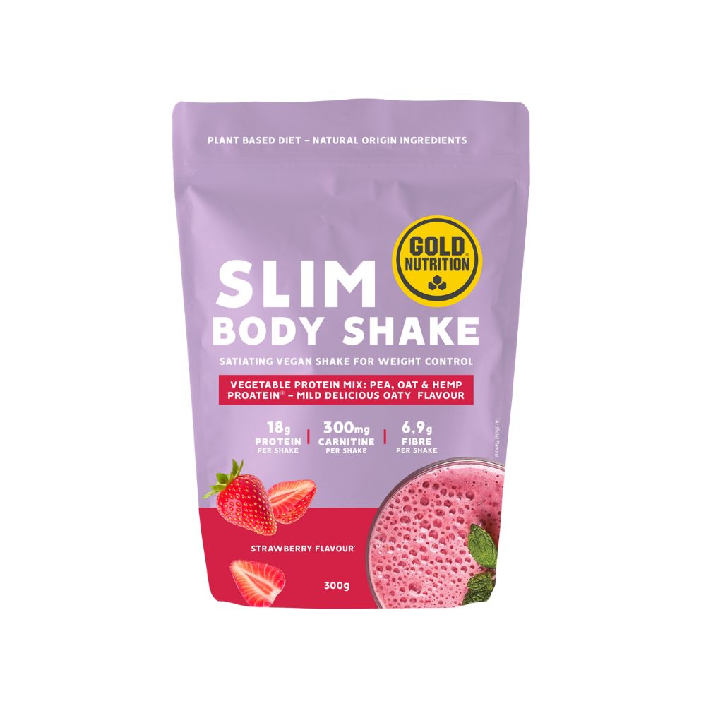 Shake proteic cu aroma de capsuni Slim Body, 300g, Gold Nutrition