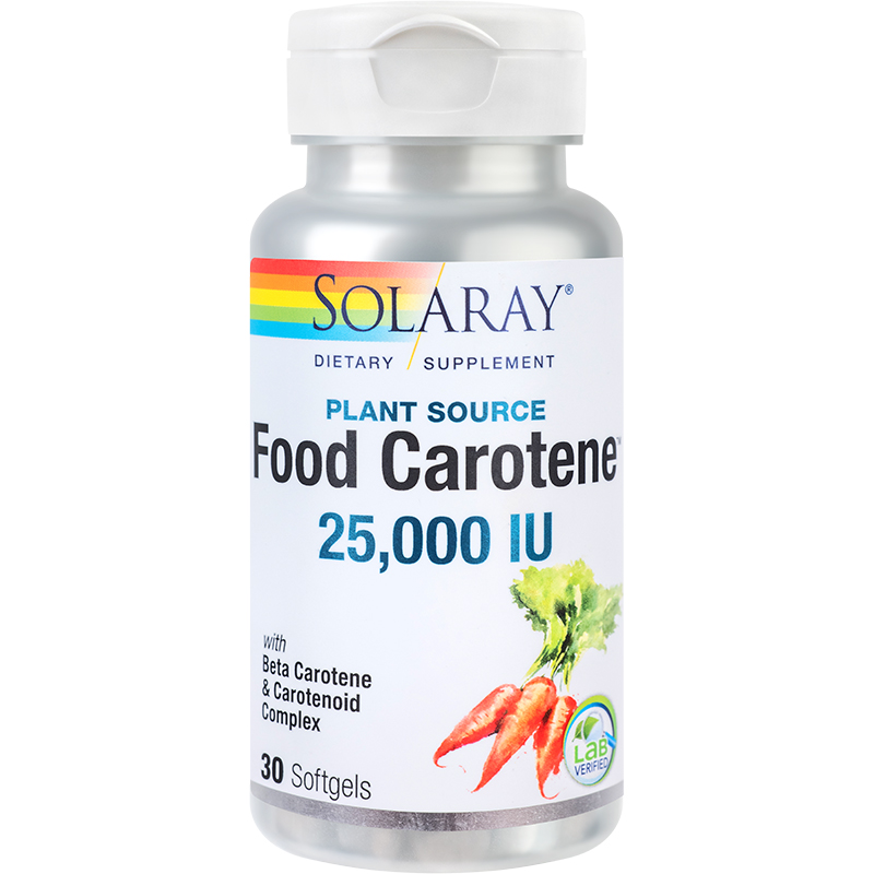 Food Carotene, 25000UI, 30 capsule, Solaray