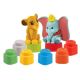 Set Cuburi educative Simba si Dumbo Disney Soft, 10 - 36 luni, Clementoni 623597
