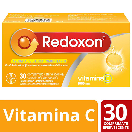 Redoxon efervescent cu vitamina C 1000 mg si aroma de lamaie