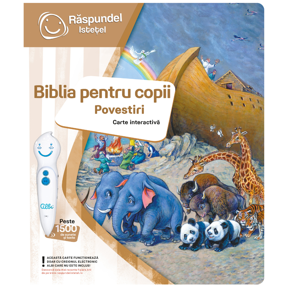 Carte interactiva Biblia pentru copii povestiri, +4 ani, Raspundel Istetel