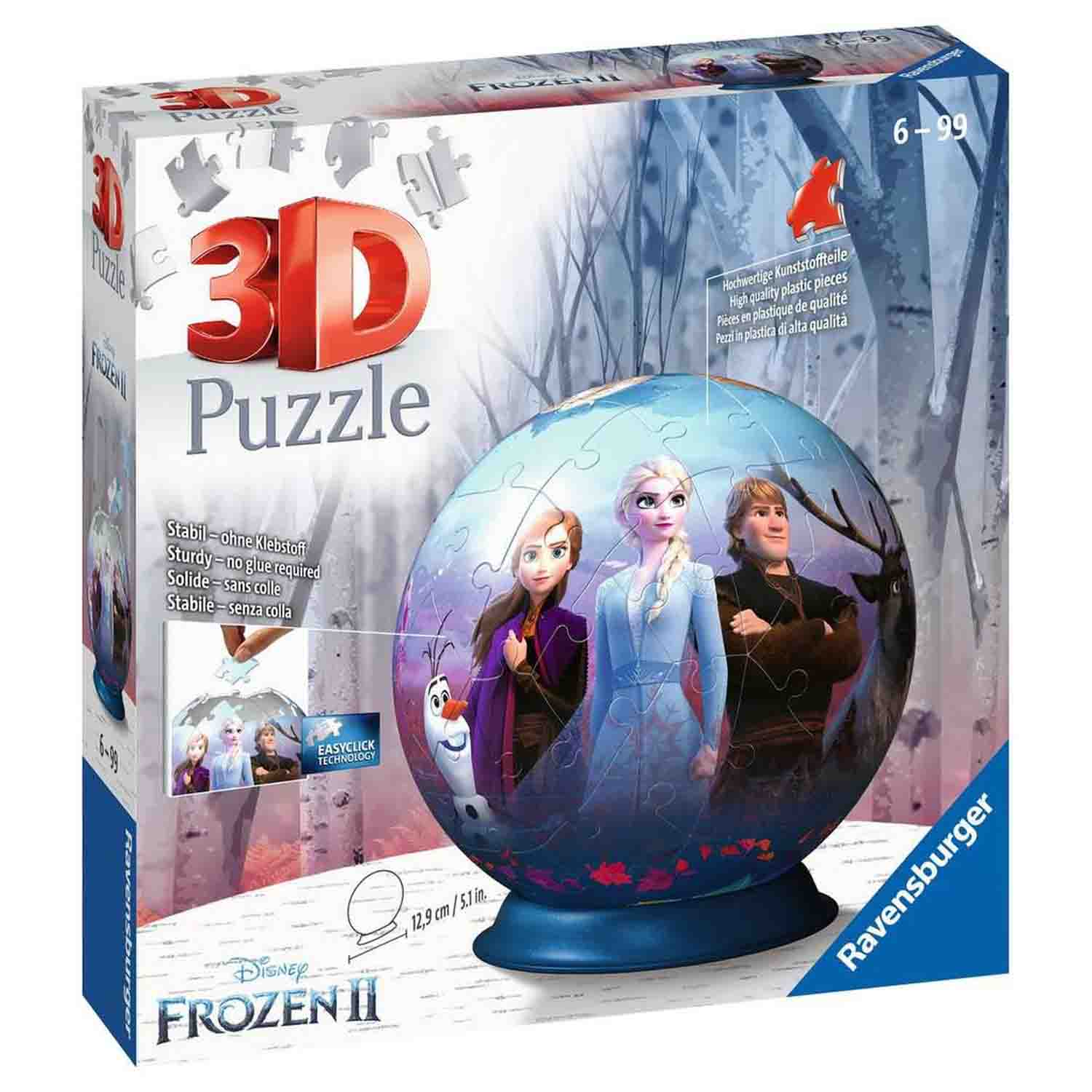 Puzzle 3D Frozen II, + 6 ani, 72 de piese, Ravensburger