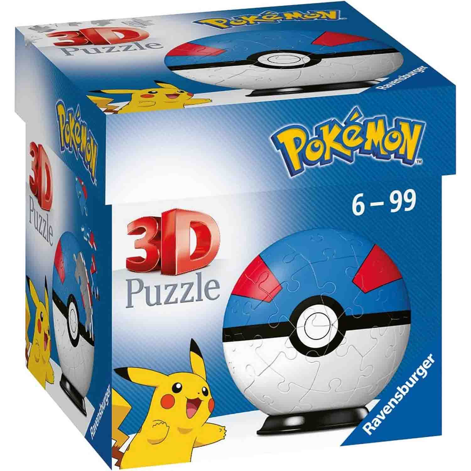 Puzzle 3D Pokemon, + 6 ani, 54 de piese, Ravensburger