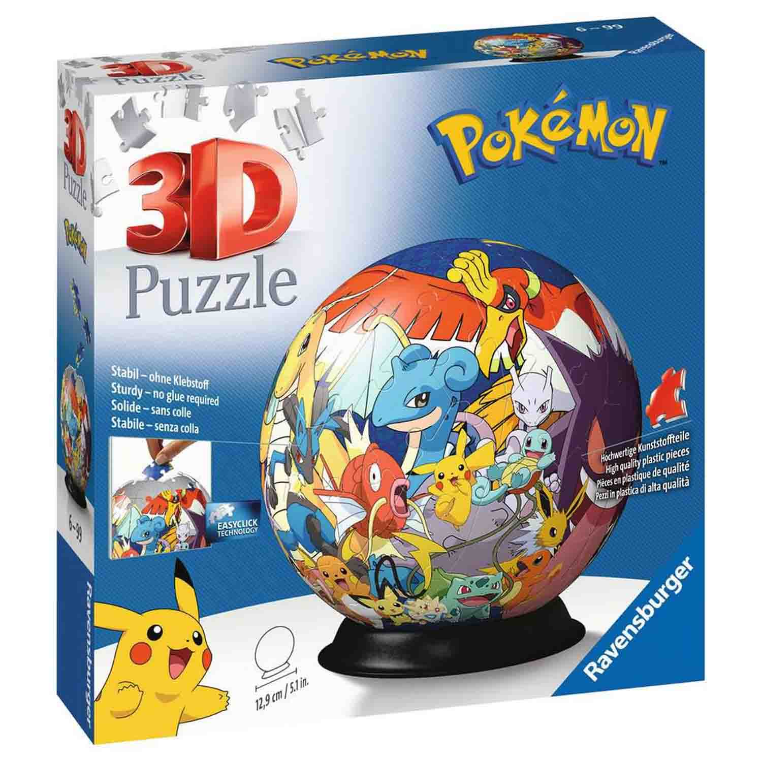Puzzle 3D Pokemon, + 6 ani, 72 de piese, Ravensburger