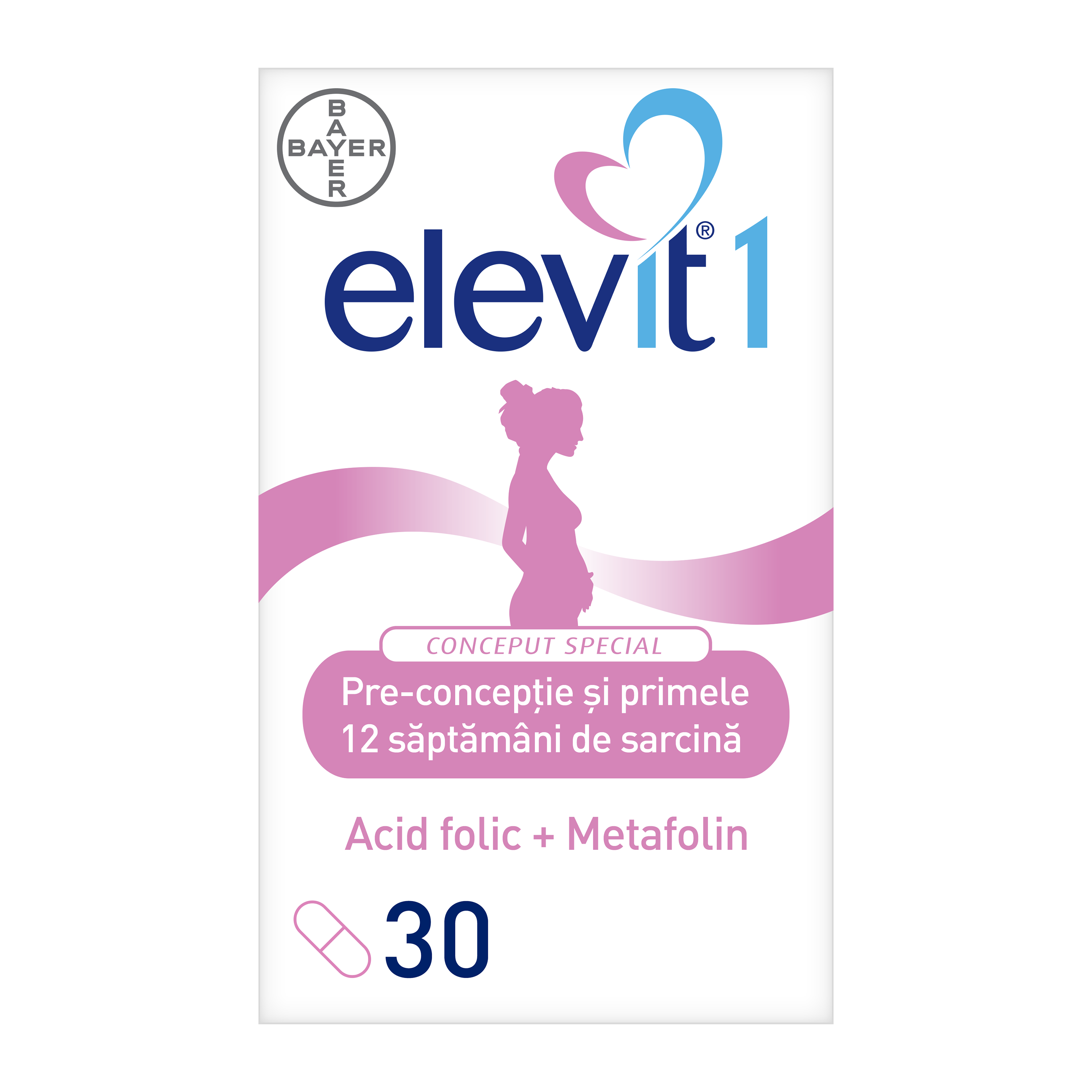 Elevit 1 Multivitamine pentru pre-conceptie si sarcina, 30 cpr, Bayer
