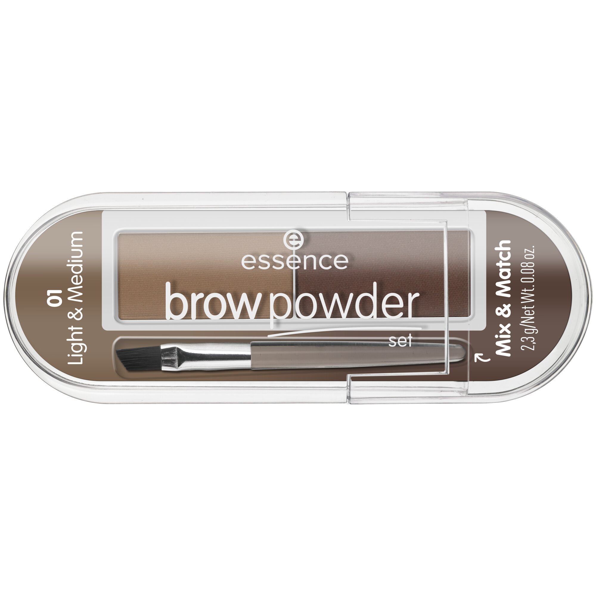 Set pentru sprancene Brow Powder, 01 - light & medium, 2.3 g, Essence