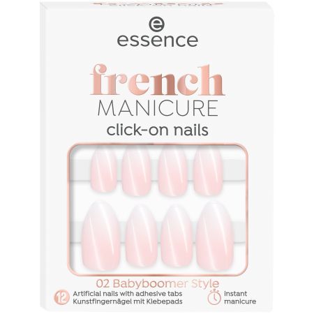 Unghii false French Manicure Click On Nails, 02 - Babyboomer Style, 12 bucati, Essence