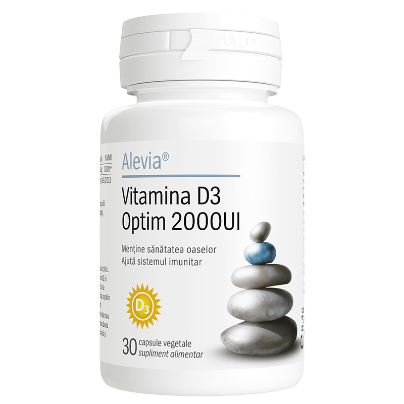 Vitamina D3 Optim, 2000 UI, 30 capsule vegetale, Alevia
