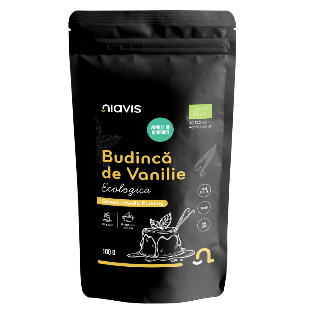 Budinca de vanilie fara gluten Bio, 100 g, Niavis