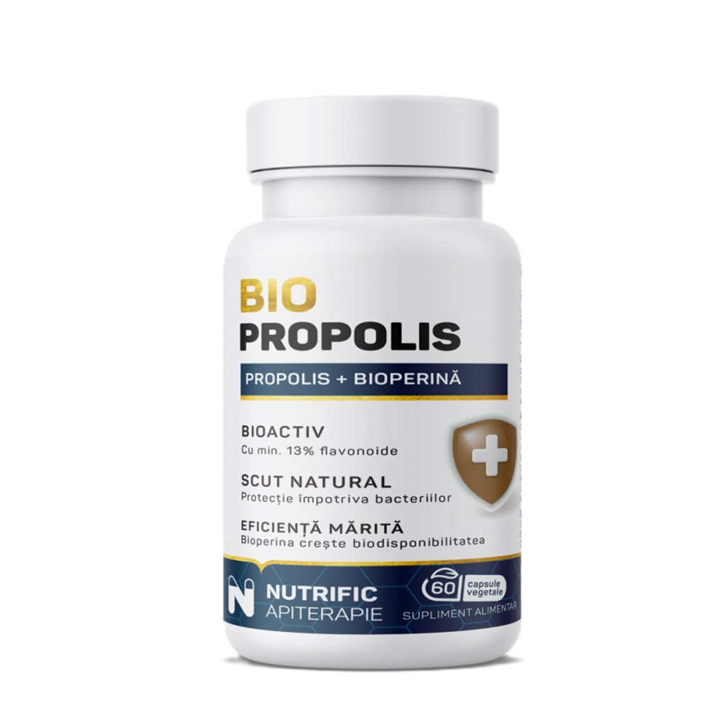 Propolis activat cu bioperina, 60 capsule vegetale, Nutrific